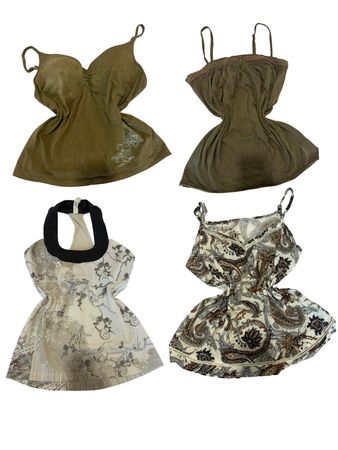 Y2K Olive Riot Cami Tops -ST-139