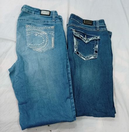 CR11929 Y2K Jeans évasés et droits