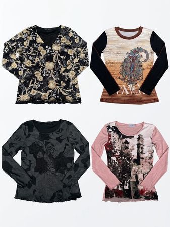 14-Pack Long Sleeve Printed Tops