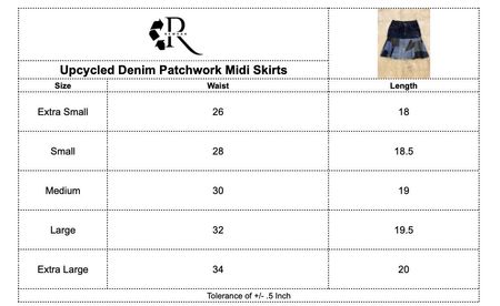 Upcycled Y2K Denim Patchwork Midi Skirt