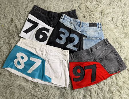 Upcycled Denim & Sports Minirock