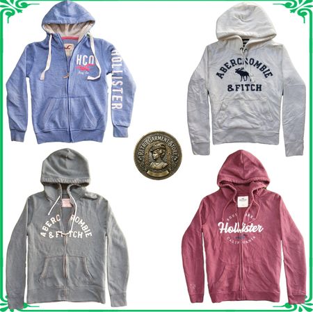 Hollister Abercrombie Y2K Vintage Zip Up Pullover Fashion Hoodies Collection Lot A74