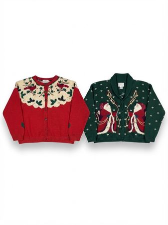 (FV-2728) Vintage-Weihnachts Pullover & Cardigan Mix – Festliche Feiertagsstrickwaren 🎄