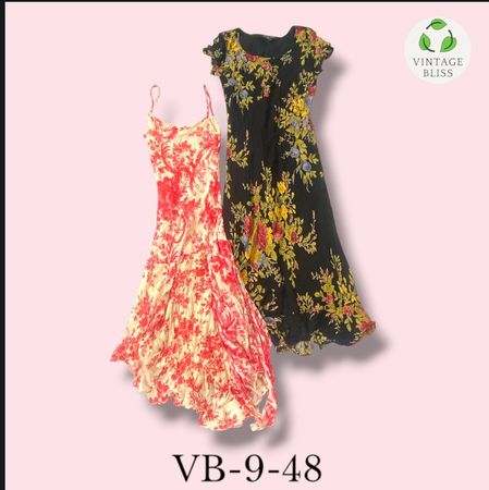 Y2K Vintage Poly Dress Wholesale Bundle (VB-9-48)7 pieces