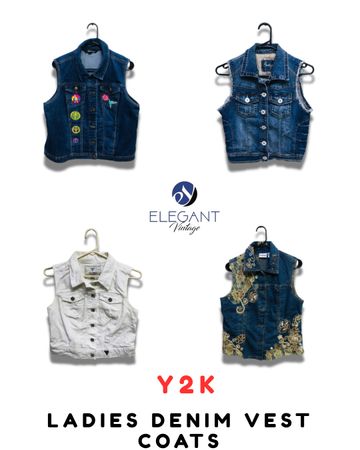 Y2K Ladies Denim Vest Coats - EV1910