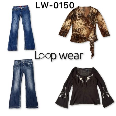 Y2K McBling Flare Denim & Mesh Tops Mix & Match