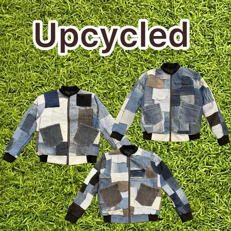 Veste de varsity en patchwork recyclé