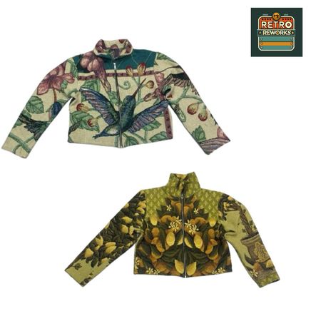 Veste à fermeture éclair frontale en tapisserie recyclée