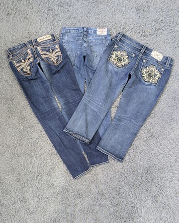 ***Miss Me, True Religion & Rock Revival Skinny Capri Jeans – Mixed Denim