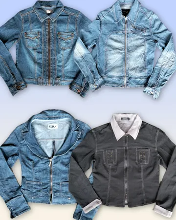 Denim Zipper Fitted jacket 20 pieces