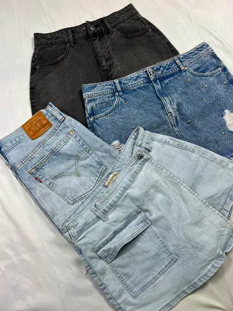 Mini denim skirts