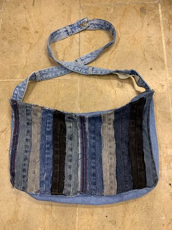 Bolsa Tote Transversal de Denim Reutilizado