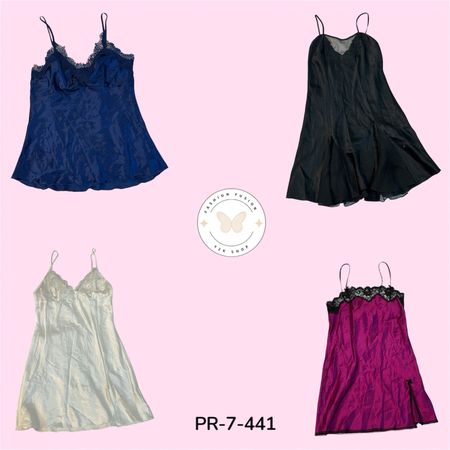 Women's Vintage Satin Mini Dress – Y2K Evening Look (PR-7-441)