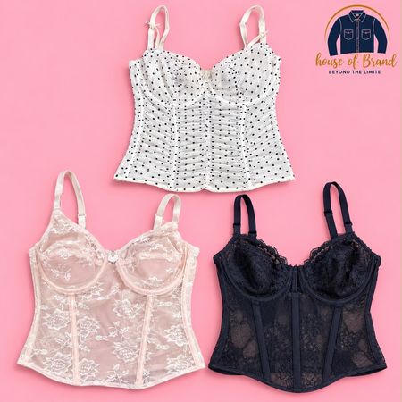 Y2k sexy bustier e corsetti con lacci