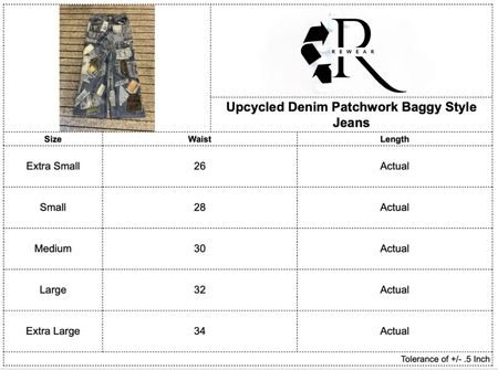 Upcycled Denim Patchwork Baggy Style Jeans