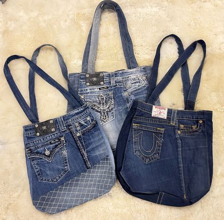 Upcycled Y2K Branded Denim Tote Bag