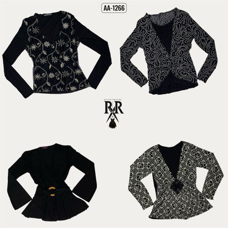 Y2K All Balck Rave Full Sleeve Tops (AA-1266)