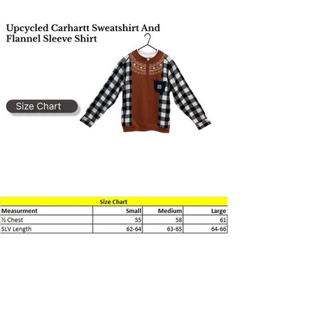 Upcycled Carhartt Sweatshirt & Flannel Sleeve Shirt