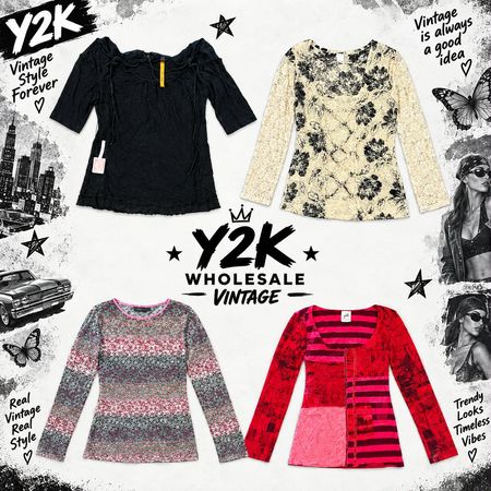 Y2K European Mesh Long sleeve with cop.copin Tops (YWV5)