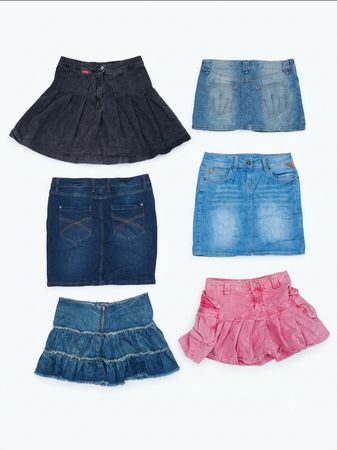 Y2K Vintage Denim mini Skirt Bundle(A-10)