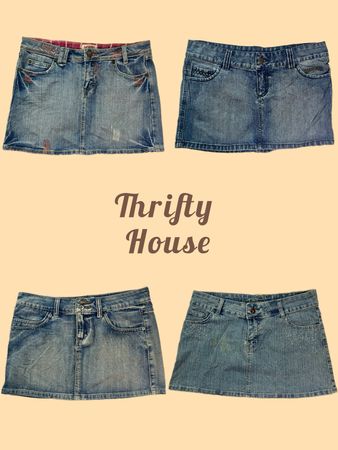90s–00s Denim Y2K Mini Skirts(TH/603)