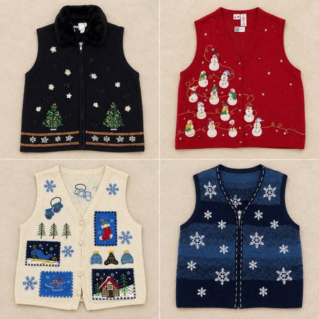 Ensemble de gilets sans manches de Noël Y2k