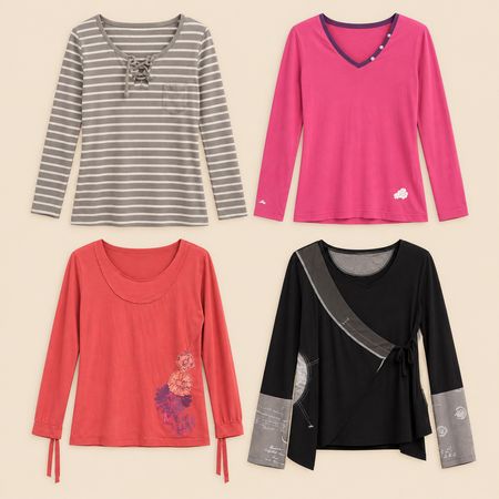 Y2K Color Pop Long Sleeve Tops Bundle