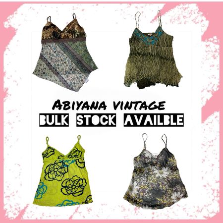 Y2K Cami Tops Bundle - Boho Floral, Zebra, Fairy Grunge Babydoll Camisoles-AV-128