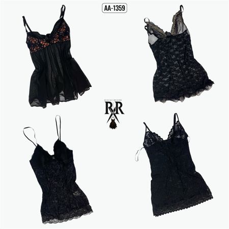 Y2k Black Gothic Lingerie Tops (AA-1359)
