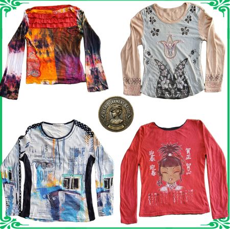 Vintage Y2K Fashion Long Sleeve Tops Blouses Collection
Retro Aesthetic Printed Graphic Tops Lot A122