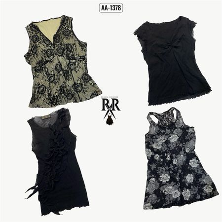Y2k Black Rave Mix Tops (AA-1378)