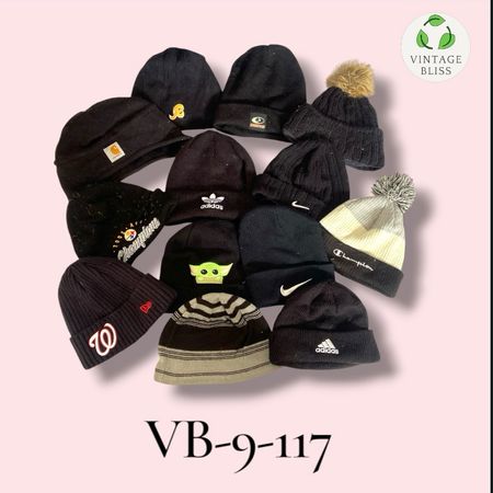Branded black Beanies Hats Wholesale Bundle (VB-9-117) 25 piece
