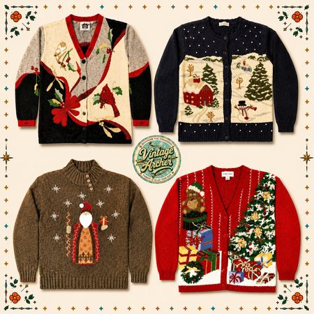 Vintage Christmas Novelty Knitwear Mix Bundle 10pcs (CM1)