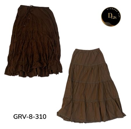 2. Jupe en coton taille haute pour femmes – Style rétro premium Y2K. (GRV-8-310)