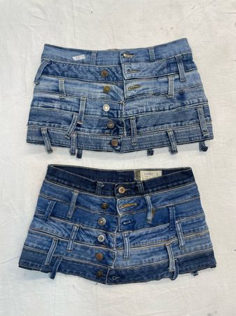 Upcycle Denim Belted Skirt (Dv-08)