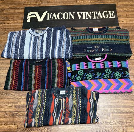 Vintage Mixed Knit & Coogi-Style Sweater Bundle