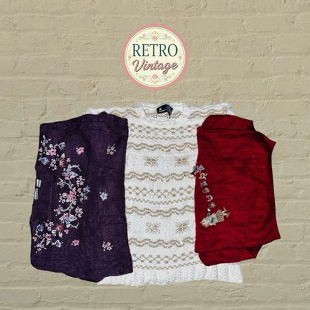 Vintage Embroidered Bird & Floral Knitwear
