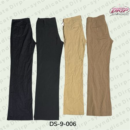 Y2K Poly Pants | Retro Streetwear Baggy Trousers  (DS-9-006)