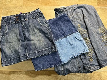 Y2K Style Denim Midi Skirts