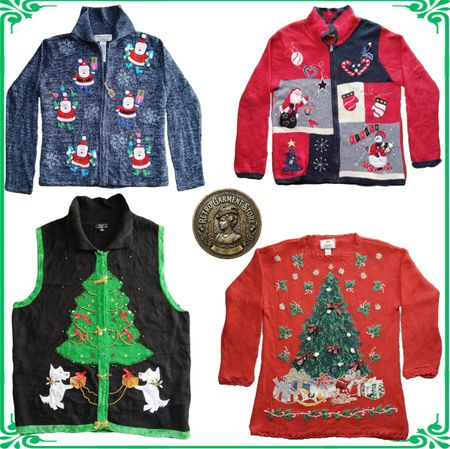 Vintage Heavy Knit Novelty Jumper Sweater Ugly Christmas Cardigans Lot A99