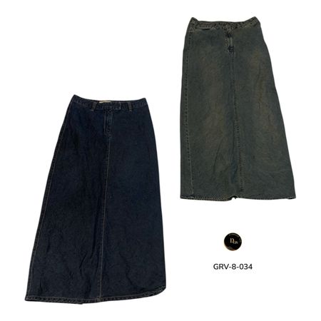 Women’s Y2K Denim Maxi Skirt – Premium Street Style Fashion. (GRV-8-034)