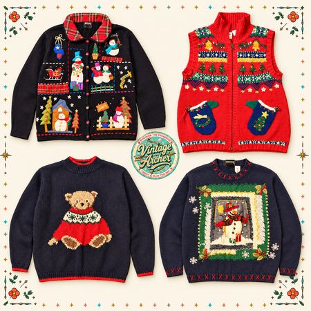Vintage Heavy Knit Novelty Jumpers Mix:10pcs (S3)