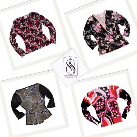 Y2K Floral Print Full Sleeve Tops