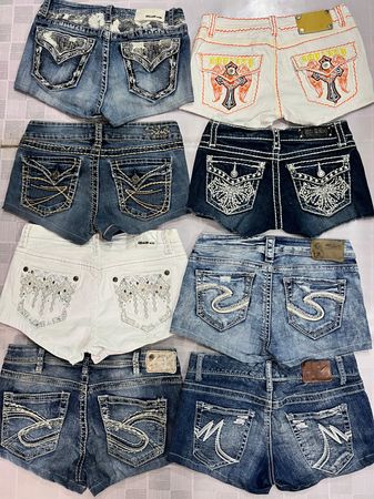 R745 Upcycled Damen Verzierter Sexy Hot Shorts