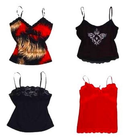 Y2K Romantic Goth Cami Tops