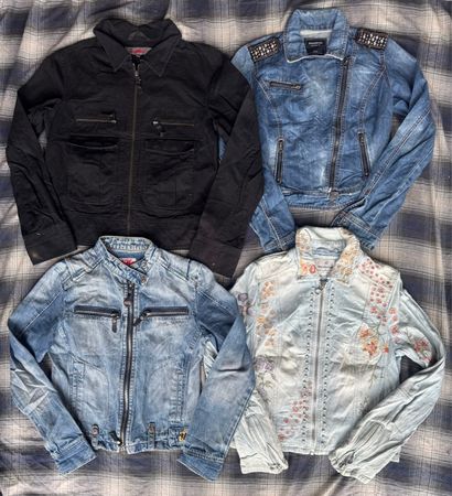 Vestes en denim zippées 11 pièces