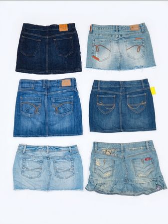 Y2K Aesthetic Girls Denim Micro Skirts(VM-109)
