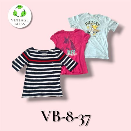 Y2K Vintage Printed T-Shirt Wholesale Bundle Short Sleeve, Assorted Styles & Prints (VB-8-37) 15 piece