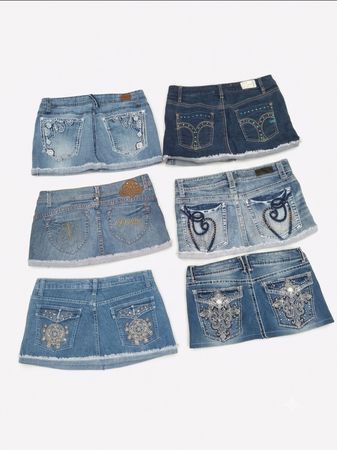 Jupe mini en denim Vintage McBling Lot(A-05)