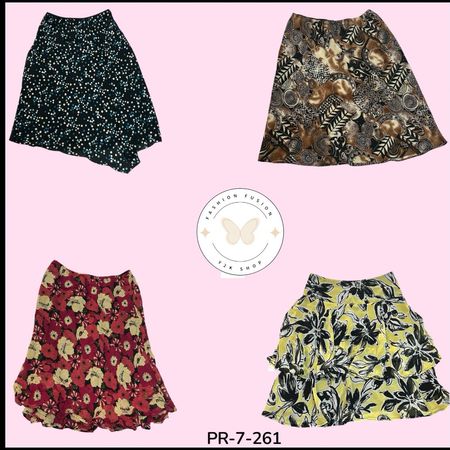 Women's Retro Y2K Printed Skirt – Soft Poly Everyday Essential (PR-7-261)